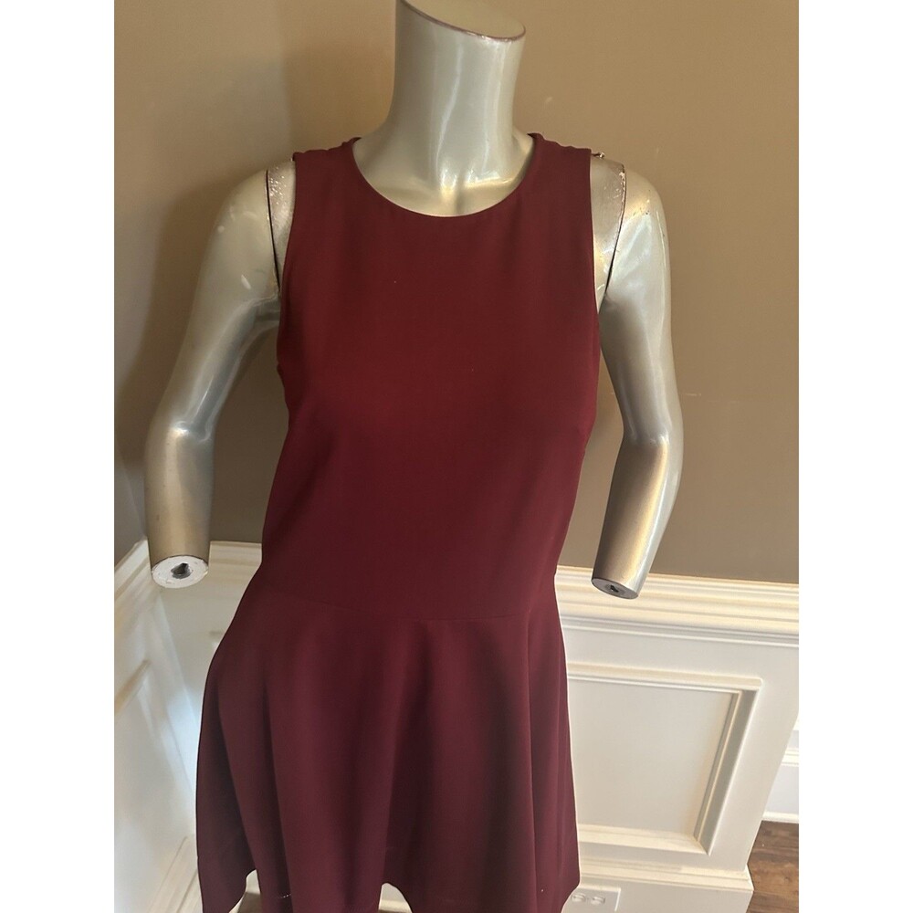Kate Spade Fit And Flare Maroon Red Dress Eyelets Sz 6 - Picture 2 of 5
